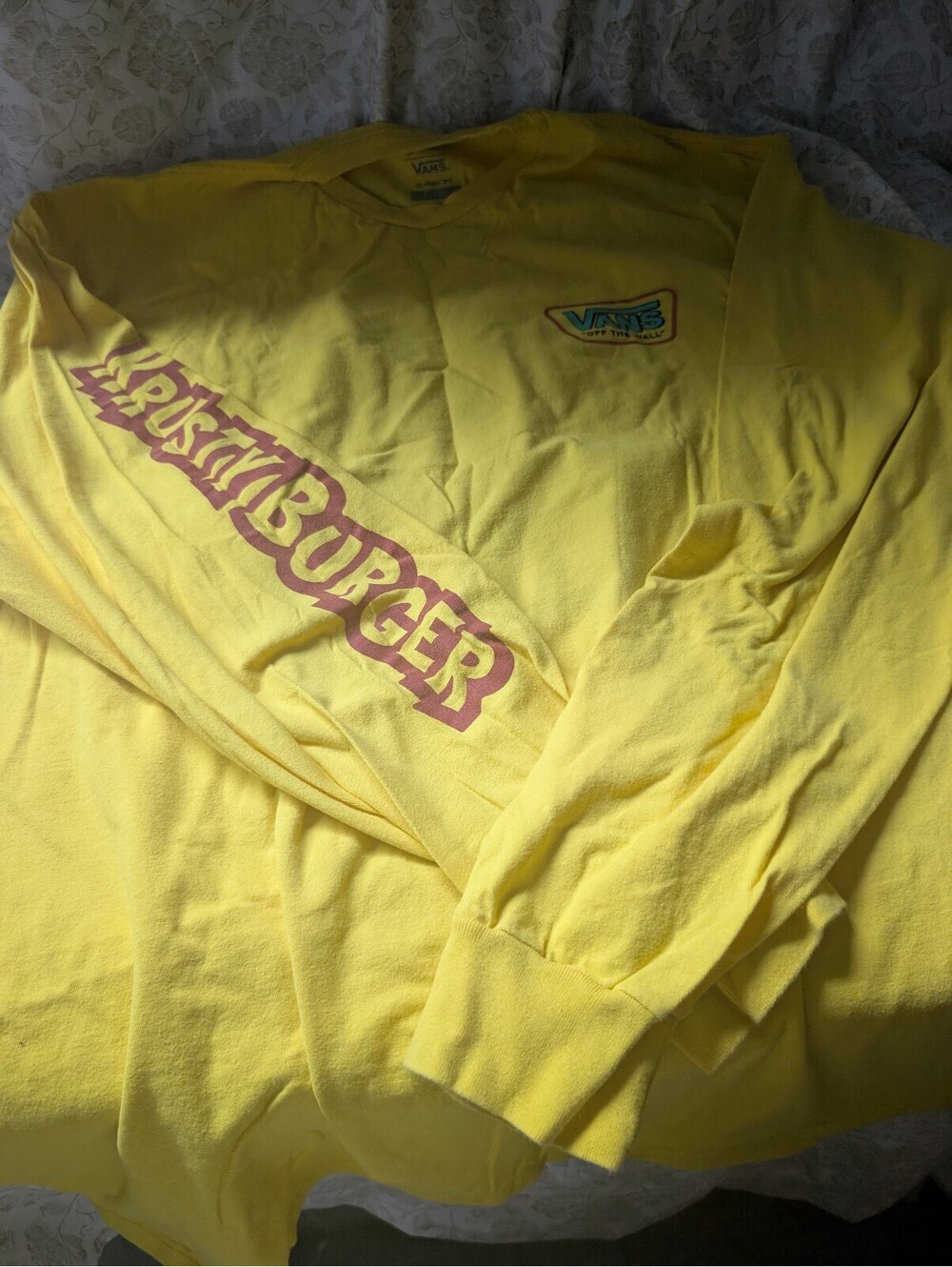 Vans Classic Fit Krusty Burger Long Sleeve T-Shirt XL Yellow